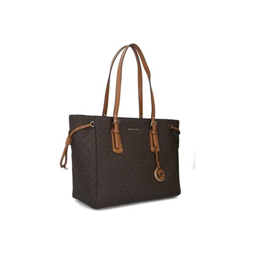 Shopper bag Michael Kors matowa brązowa na ramię ze skóry ekologicznej 
