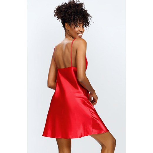 Czerwona koszula nocna z koronką Neema, Kolor czerwony, Rozmiar L, DKaren ze sklepu Intymna w kategorii Koszule nocne - zdjęcie 173430807