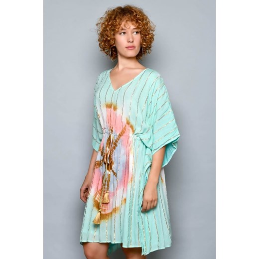 H.H.G. Sukienka w kolorze miętowo-jasnobrązowo-jasnoróżowym S wyprzedaż Limango Polska