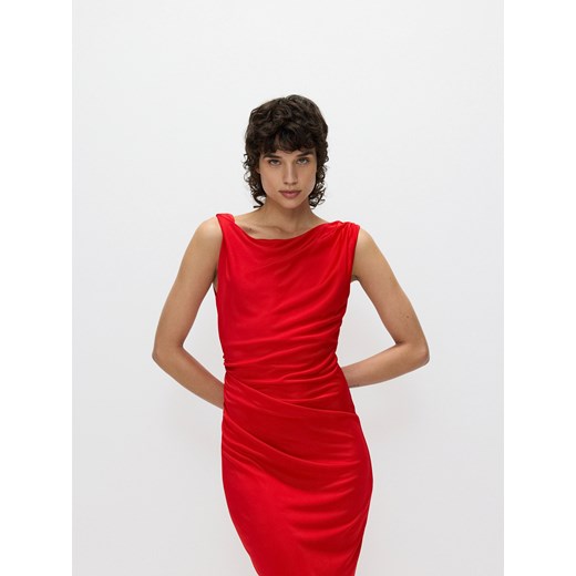 Reserved - Sukienka z drapowaniem - czerwony Reserved XS Reserved