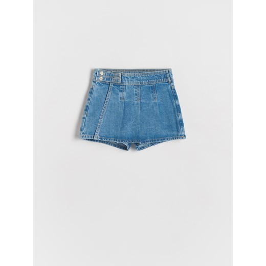 Reserved - Jeansowe szorty imitujące spódnicę - niebieski ze sklepu Reserved w kategorii Spodenki dziewczęce - zdjęcie 173433407