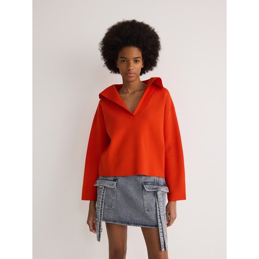 Reserved - Sweter z wiskozą - czerwony ze sklepu Reserved w kategorii Swetry damskie - zdjęcie 173433708
