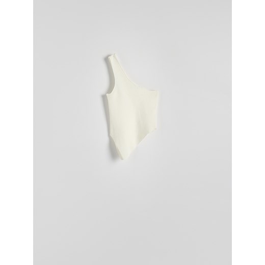 Reserved - Asymetryczny top - złamana biel ze sklepu Reserved w kategorii Bluzki damskie - zdjęcie 173433768