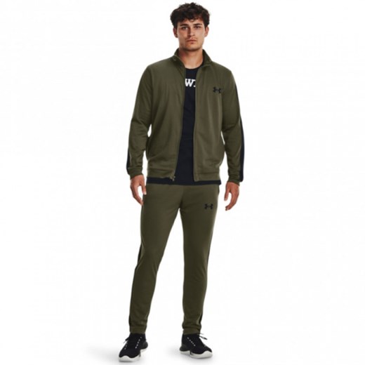 Męski dres komplet treningowy Under Armour UA Rival Knit Track Suit - khaki ze sklepu Sportstylestory.com w kategorii Dresy męskie - zdjęcie 173436805