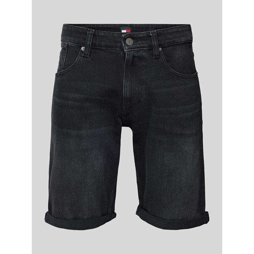 Szorty jeansowe o kroju slim fit z wyhaftowanym logo model ‘RONNIE’ ze sklepu Peek&Cloppenburg  w kategorii Spodenki męskie - zdjęcie 173437535