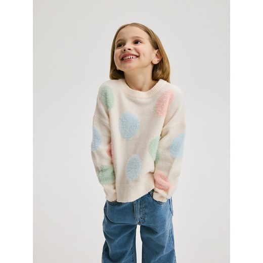 Reserved - Wzorzysty sweter - kremowy ze sklepu Reserved w kategorii Swetry dziewczęce - zdjęcie 173439077