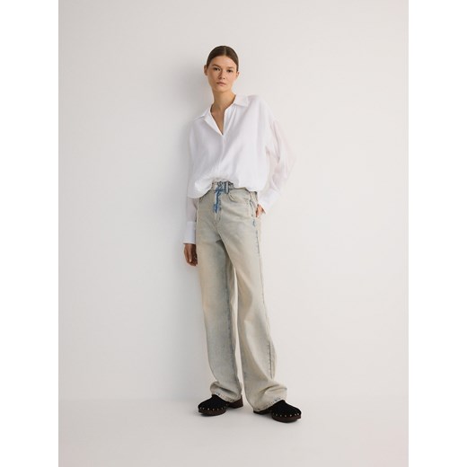Reserved - Koszula z wiskozą - biały ze sklepu Reserved w kategorii Bluzki damskie - zdjęcie 173442376