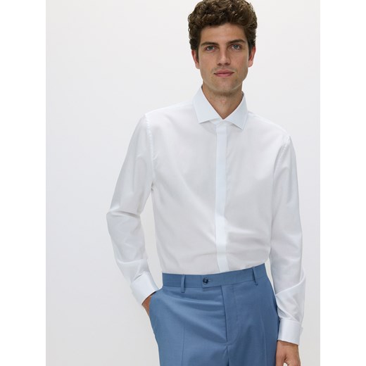 Reserved - Bawełniana koszula slim fit - biały ze sklepu Reserved w kategorii Koszule męskie - zdjęcie 173442858