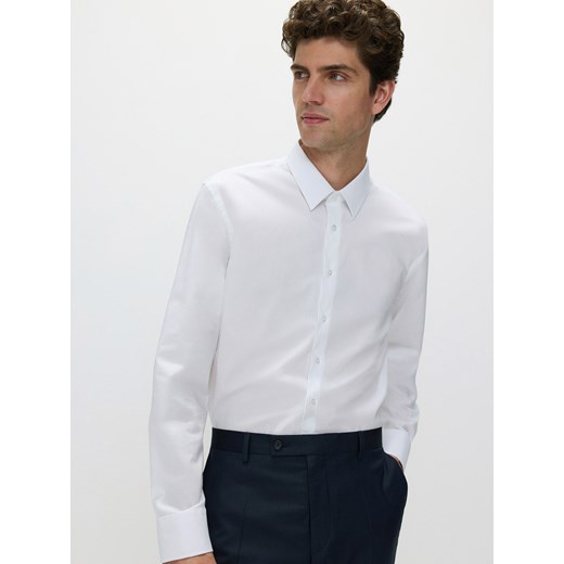 Reserved - Bawełniana koszula slim fit - biały ze sklepu Reserved w kategorii Koszule męskie - zdjęcie 173442866