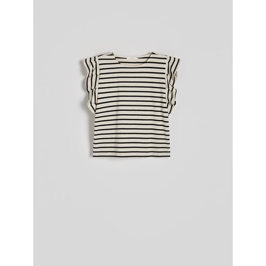 Reserved - Bluzka z ozdobnymi rękawami - wielobarwny Reserved XL Reserved