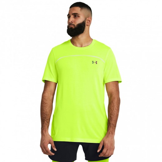 Męska koszulka treningowa Under Armour UA Rush Seamless Wordmark SS - zielona ze sklepu Sportstylestory.com w kategorii T-shirty męskie - zdjęcie 173446009