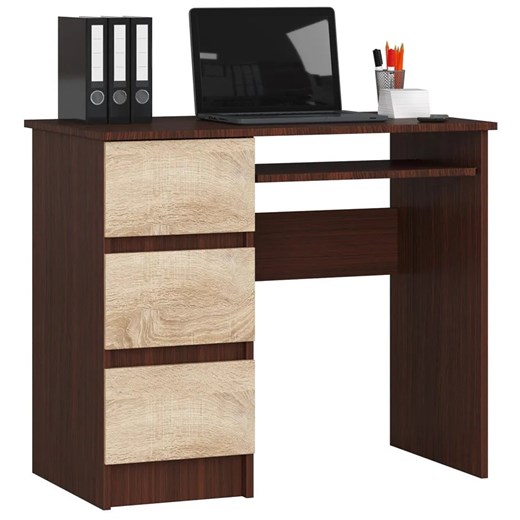 Nowoczesne biurko do komputera wenge + dąb sonoma M7-T21 ze sklepu Edinos.pl w kategorii Biurka i sekretarzyki - zdjęcie 173446436