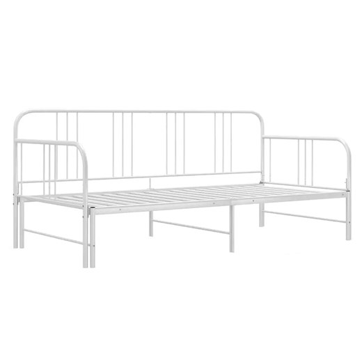 Białe Metalowe Łózko Rozkładane 90X200 Cm L6-G84 ze sklepu Edinos.pl w kategorii Łóżka i materace - zdjęcie 173447307