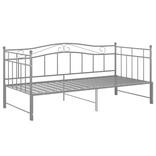 Szare metalowe łóżko rozkładane 90x200 cm - Delkis ze sklepu Edinos.pl w kategorii Łóżka i materace - zdjęcie 173447386