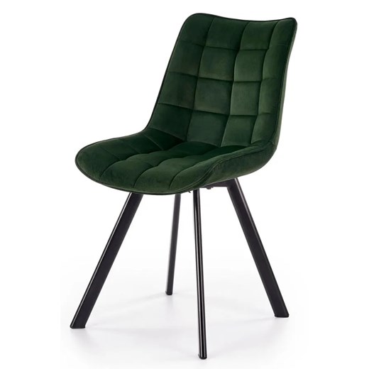 Krzesło welurowe pikowane Winston - zielone Elior One Size Edinos.pl