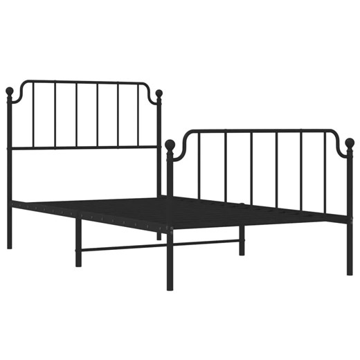 Czarne metalowe łóżko indusrialne 100x200cm - Barold ze sklepu Edinos.pl w kategorii Łóżka i materace - zdjęcie 173447429