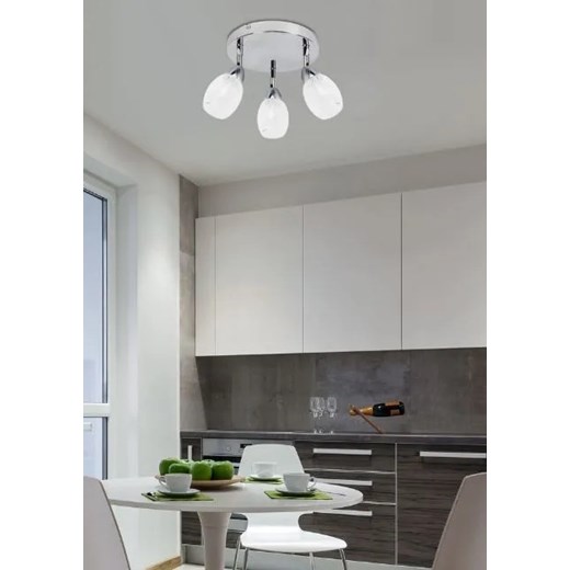 Okrągły srebrny plafon led - K521-Boan Lumes One Size Edinos.pl