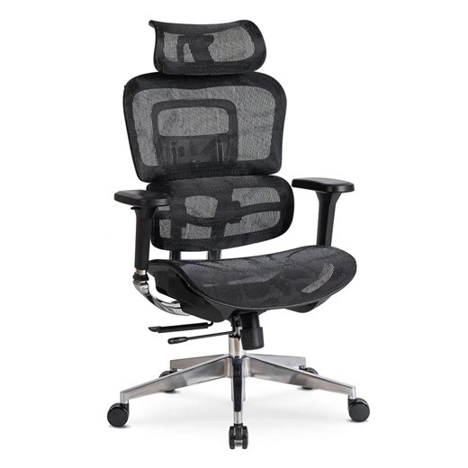 Ergonomiczny fotel biurowy regulowany z zagłówkiem - Tesso ze sklepu Edinos.pl w kategorii Krzesła biurowe - zdjęcie 173447595
