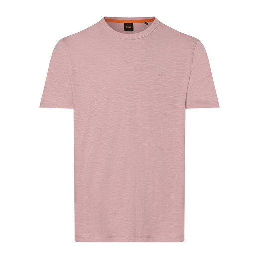 BOSS Orange T-shirt męski Mężczyźni Bawełna brudny róż jednolity ze sklepu vangraaf w kategorii T-shirty męskie - zdjęcie 173449295