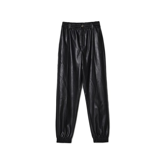 Cropp - Czarne joggery z imitacji skóry - czarny Cropp XS wyprzedaż Cropp