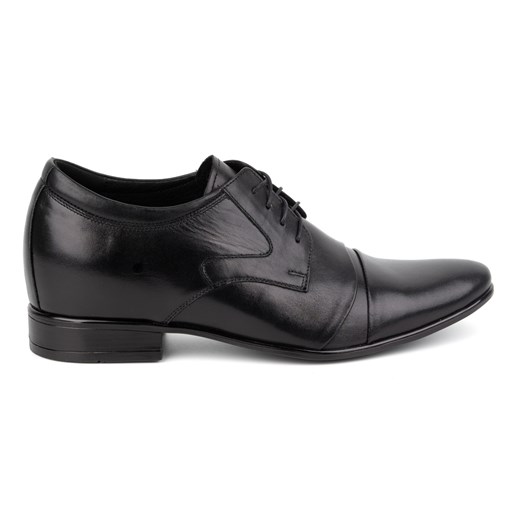 Buty męskie podwyższające skórzane eleganckie wizytowe P12 czarne ze sklepu butyolivier w kategorii Buty eleganckie męskie - zdjęcie 173451238