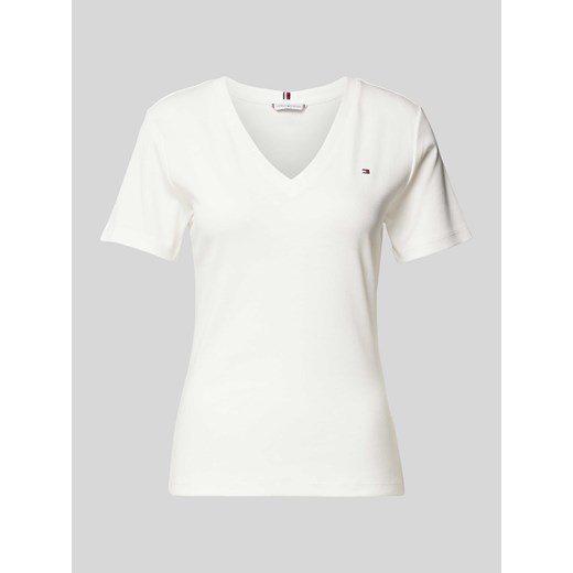 T-shirt o kroju slim fit z wyhaftowanym logo model ‘CODY’ ze sklepu Peek&Cloppenburg  w kategorii Bluzki damskie - zdjęcie 173452715