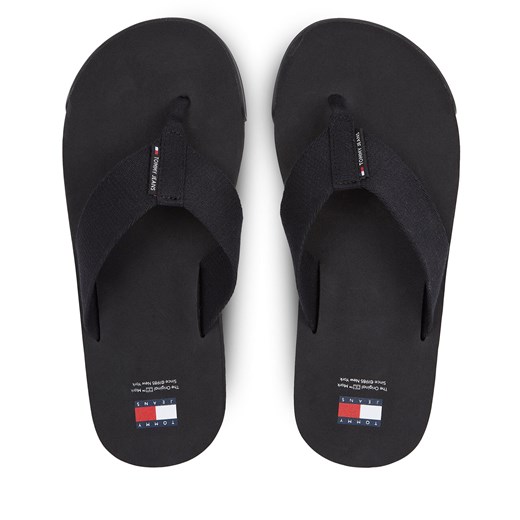 Japonki Tommy Jeans Tjm Elevated Flip Flop EM0EM01393 Czarny ze sklepu eobuwie.pl w kategorii Klapki męskie - zdjęcie 173461119