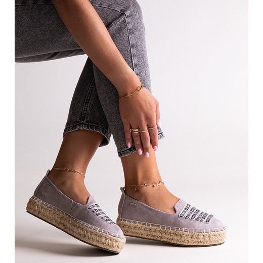 Szare espadryle Big Star JJ274890 ze sklepu gemre w kategorii Espadryle damskie - zdjęcie 173461997