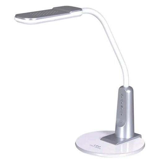 Srebrna dotykowa lampka biurowa LED - S264 D1-A22 - id: 19689 - marki Lumes - 173464065 Srebrna dotykowa lampka biurowa LED - S264 D1-A22 ze sklepu Edinos.pl w kategorii Lampy stołowe - zdjęcie 173464065