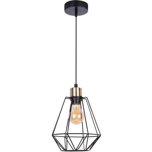 Czarna metalowa druciana lampa wisząca do kuchni - K114-Telesto ze sklepu Edinos.pl w kategorii Lampy wiszące - zdjęcie 173464266
