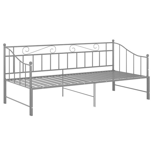 Szare metalowe łózko rozkładane 90x200 cm - Leoli ze sklepu Edinos.pl w kategorii Łóżka i materace - zdjęcie 173465087