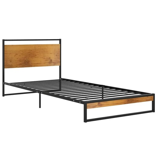 Czarne metalowe łóżko pojedyncze 100x200 cm - Zana ze sklepu Edinos.pl w kategorii Łóżka i materace - zdjęcie 173465208