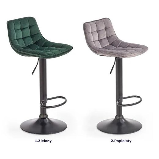 Szary pikowany welurowy hoker z oparciem - Kornel Elior One Size Edinos.pl