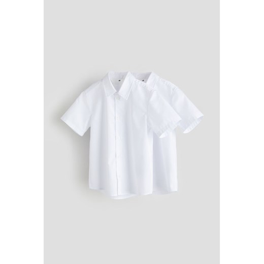 H & M - Koszula szkolna easy-iron 2-pak - Biały H & M 104 (3-4Y) H&M
