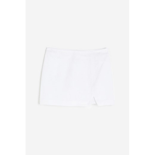 H & M - Spódniczka mini z domieszką lnu - Biały ze sklepu H&M w kategorii Spódnice - zdjęcie 173466467