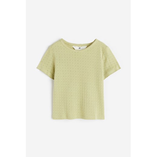 H & M - Prążkowany top z pikotkami - Zielony H & M 110 H&M