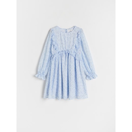 Reserved - Sukienka w kwiaty - jasnoniebieski ze sklepu Reserved w kategorii Sukienki dziewczęce - zdjęcie 173467397