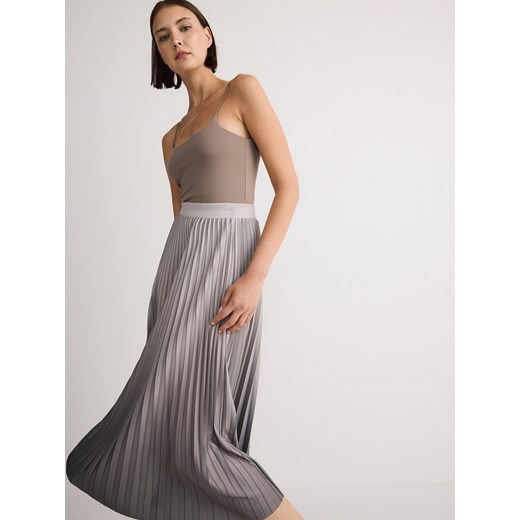 Reserved - Plisowana spódnica midi - jasnozielony ze sklepu Reserved w kategorii Spódnice - zdjęcie 173470079