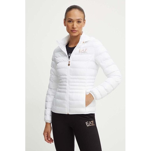EA7 Emporio Armani kurtka damska kolor biały przejściowa TNF8Z.8NTB23 ze sklepu ANSWEAR.com w kategorii Kurtki damskie - zdjęcie 173473049