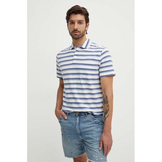 Polo Ralph Lauren polo bawełniane kolor granatowy wzorzysty 710941993 ze sklepu ANSWEAR.com w kategorii T-shirty męskie - zdjęcie 173473189