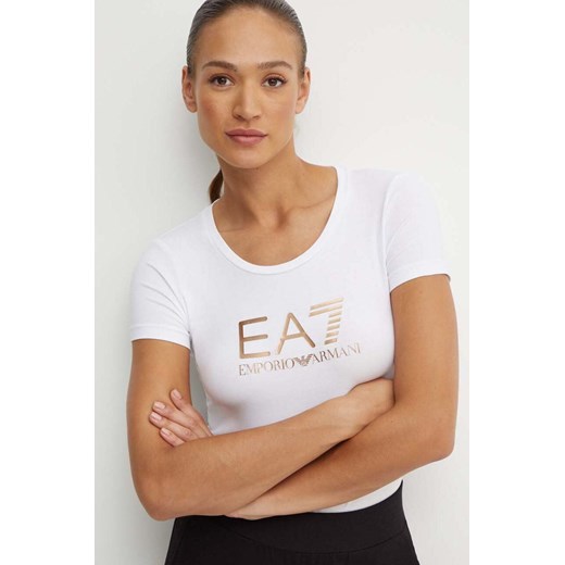 EA7 Emporio Armani t-shirt damski kolor biały TJFKZ.8NTT66 ze sklepu ANSWEAR.com w kategorii Bluzki damskie - zdjęcie 173473395