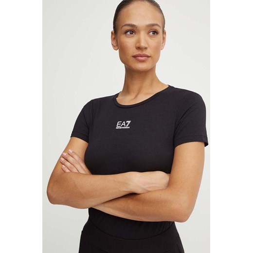 EA7 Emporio Armani t-shirt damski kolor czarny TJDZZ.6DTT12 ze sklepu ANSWEAR.com w kategorii Bluzki damskie - zdjęcie 173473415