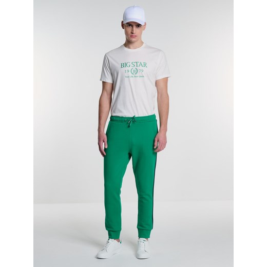 Spodnie męskie dresowe z lampasami zielone Smith 301/ Santo 301 ze sklepu Big Star w kategorii Spodnie męskie - zdjęcie 173474456