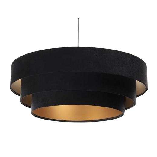 Czarno-złota welurowa lampa wisząca glamour - 5X S438 B8-P87 ze sklepu Edinos.pl w kategorii Lampy wiszące - zdjęcie 173475696
