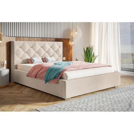 Małżeńskie łóżko ze schowkiem 200x200 Abello 3X - 36 kolorów Elior One Size Edinos.pl