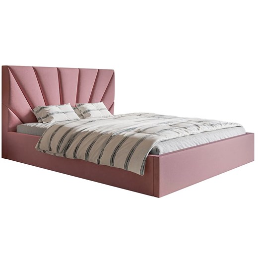 Różowe tapicerowane łóżko 180x200 - Senti 2X Elior One Size Edinos.pl