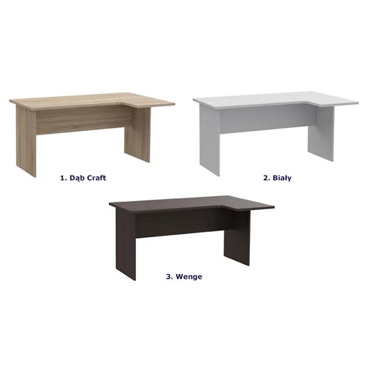 Klasyczne duże biurko narożne wenge - Solvi Elior One Size promocja Edinos.pl