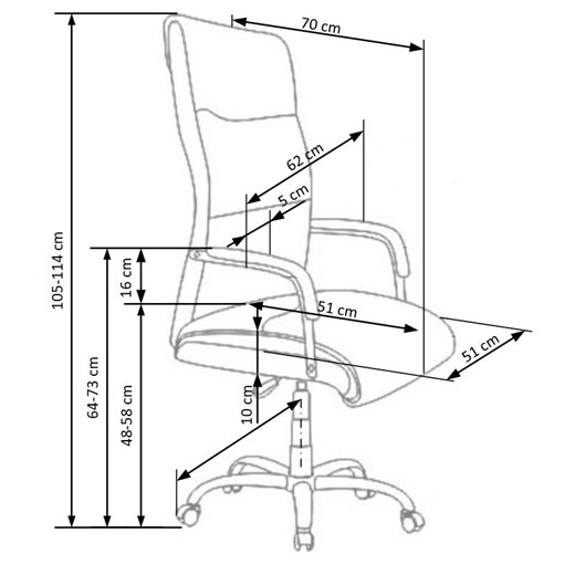 Fotel obrotowy Ruffin - czarny Profeos One Size Edinos.pl