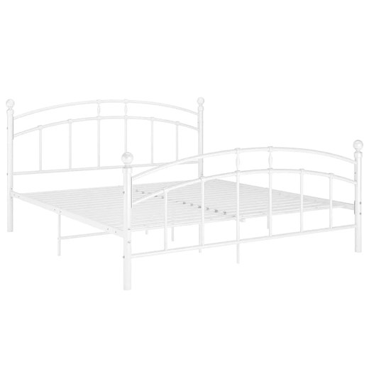 Białe metalowe łóżko małżeńskie 180x200 cm - Serafi ze sklepu Edinos.pl w kategorii Łóżka i materace - zdjęcie 173476585