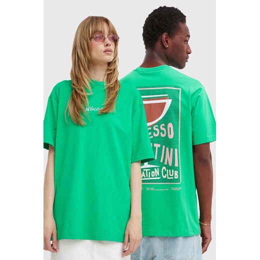 On Vacation t-shirt bawełniany kolor zielony z nadrukiem OVC T144 On Vacation XL ANSWEAR.com